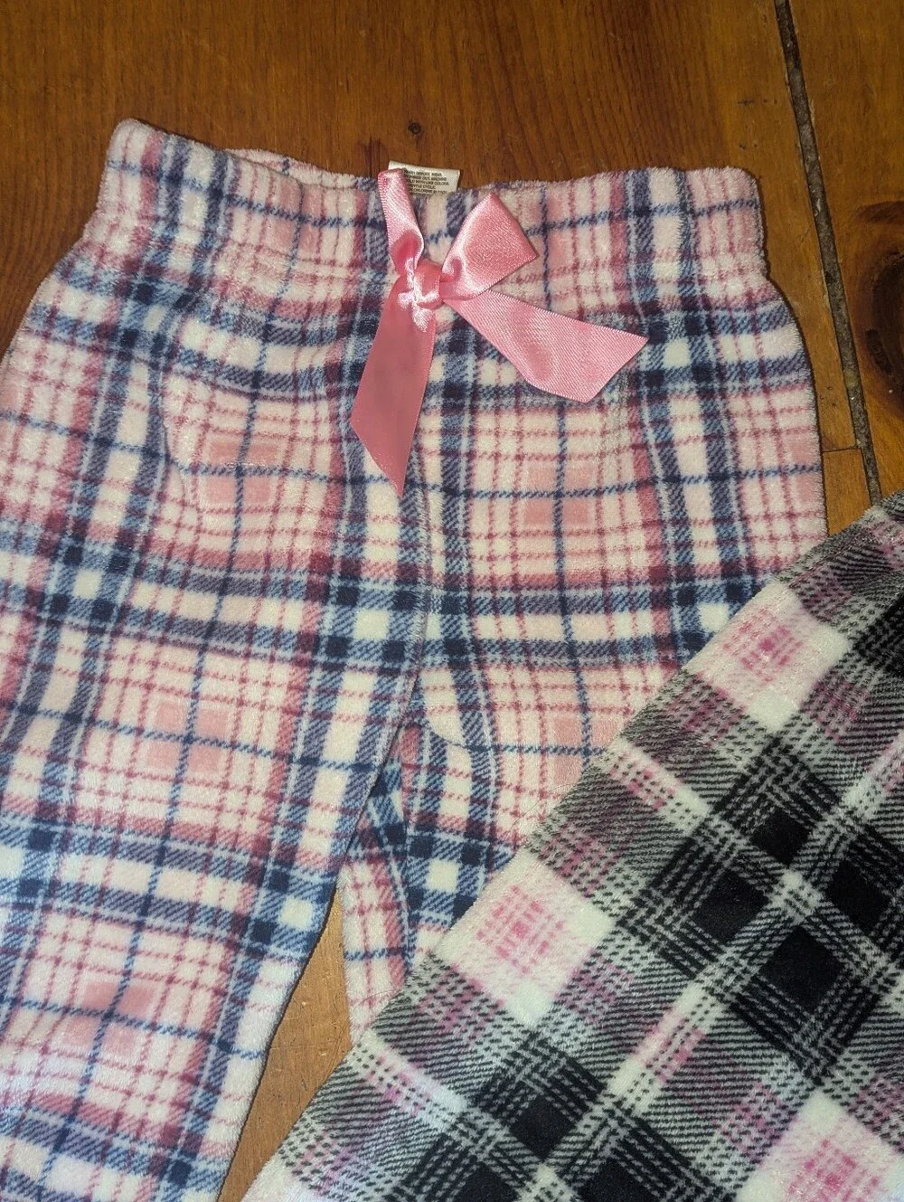 2 Fluffy Fleece Plaid Pajama Pants 14-16